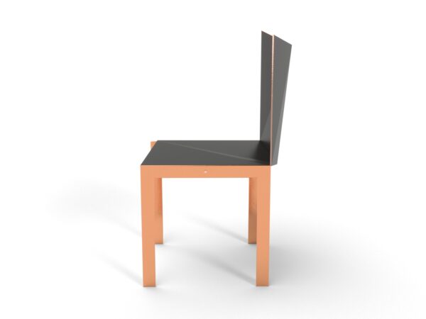 Chaise de la collection Origami, de la marque Kurudo, création de mobilier français, vue de profil