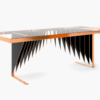 Table / Bureau Origami de chez Kurudo, vue de 3 quart