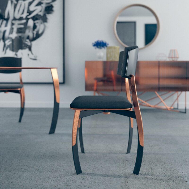 Chaise Alter Ego, la version Noire de Kurudo, création de mobilier français.